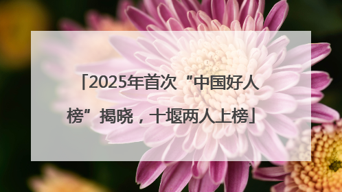2025年首次“中国好人榜”揭晓，十堰两人上榜
