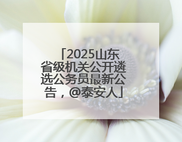 2025山东省级机关公开遴选公务员最新公告，@泰安人