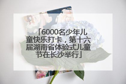 6000名少年儿童快乐打卡，第十六届湖南省体验式儿童节在长沙举行