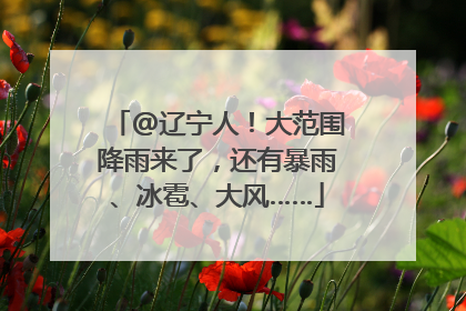 @辽宁人！大范围降雨来了，还有暴雨、冰雹、大风……