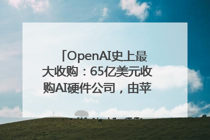 OpenAI史上最大收购：65亿美元收购AI硬件公司，由苹果前设计总监创办